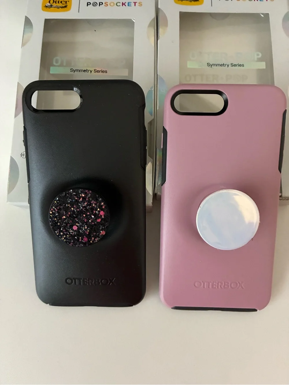 OtterBox Otter+Pop Symmetry Series Phone Case with PopSocket - Pink & Black
